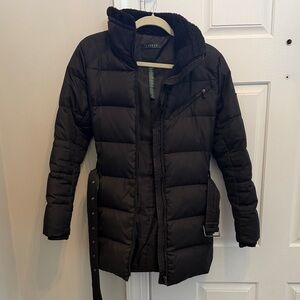 Ralph Lauren Black Puffer Coat with Belt